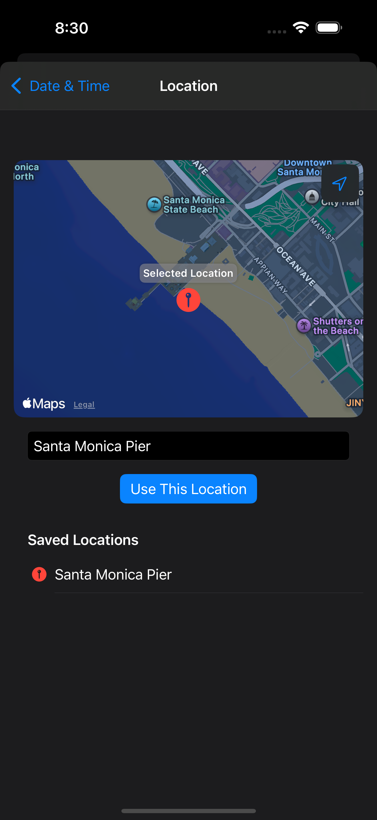 Time and location context entry